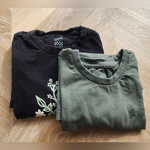 2 X Vans Black and Green Graphic T-Shirts - Price is for 2